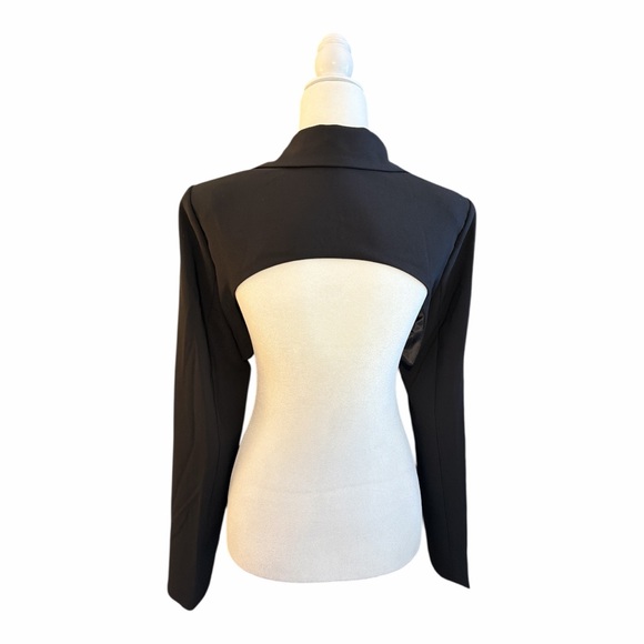 AKIRA Black Tie-Front Cutout Shrug Bolero Top XL Y2K D01 - Picture 7 of 7